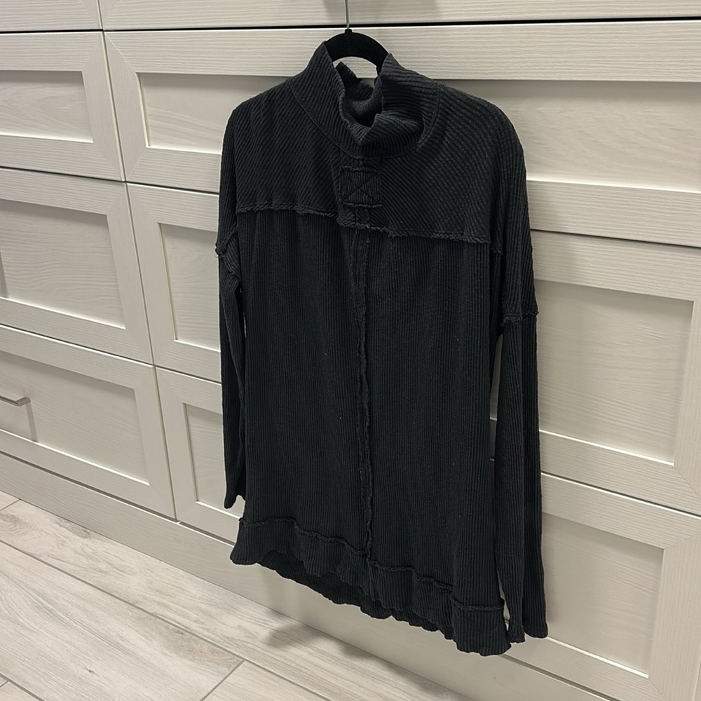 We The Free Charcoal Ribbed Turtleneck